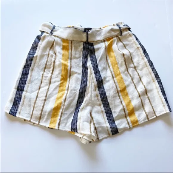Beach Riot Size Aubrey Yellow Striped Tie Shorts