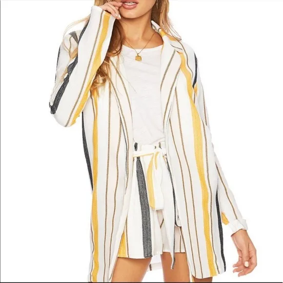 Beach Riot Size Aubrey Yellow Striped Tie Shorts