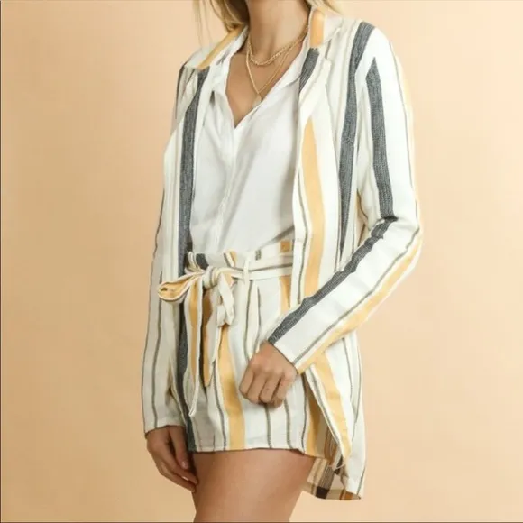 Beach Riot Size Aubrey Yellow Striped Tie Shorts