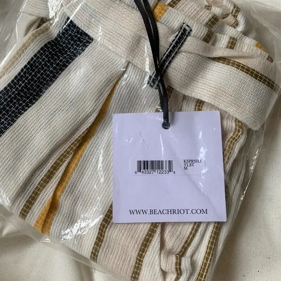 Beach Riot Size Aubrey Yellow Striped Tie Shorts