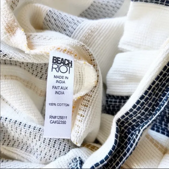 Beach Riot Size Aubrey Yellow Striped Tie Shorts