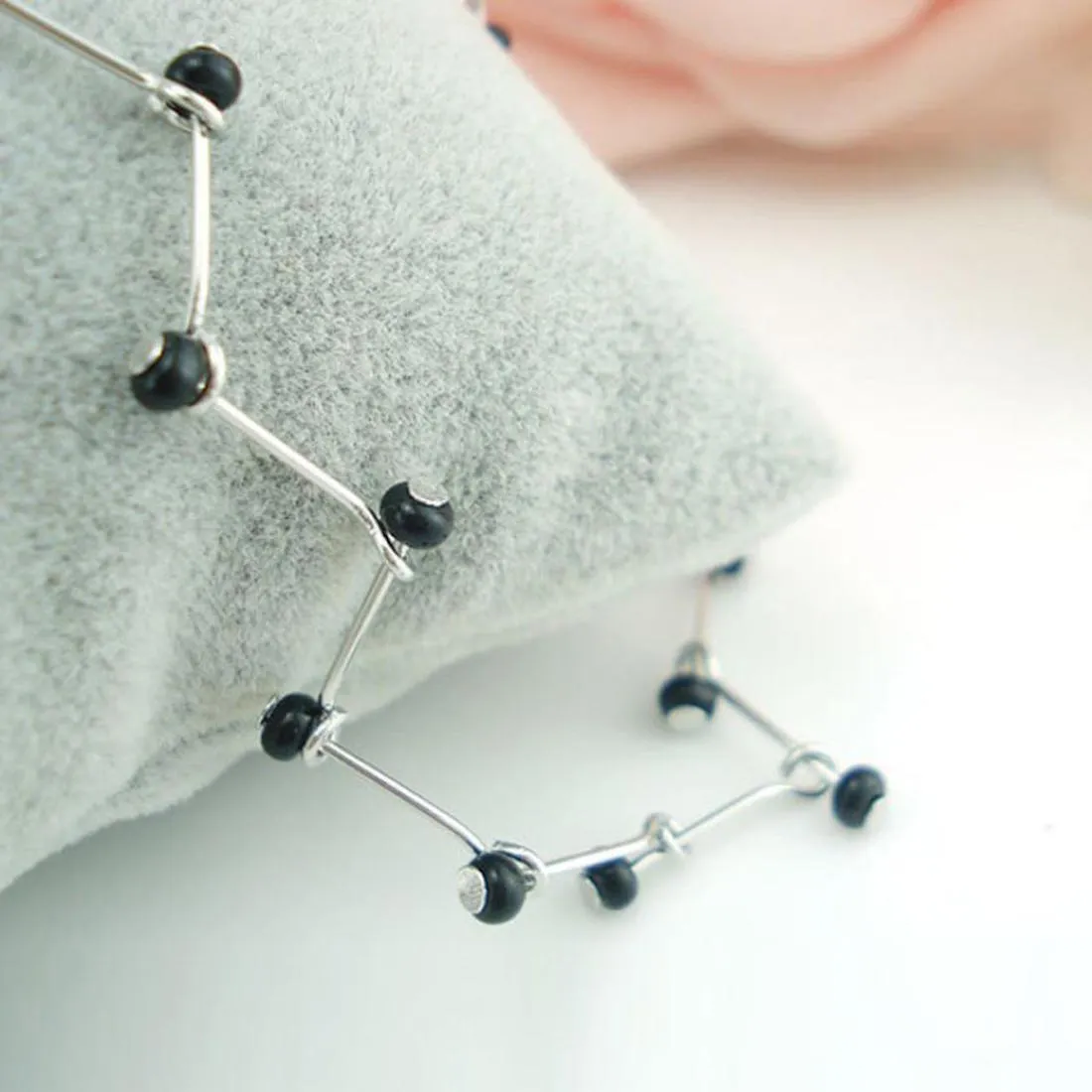 Beads Silver Chain Anklet