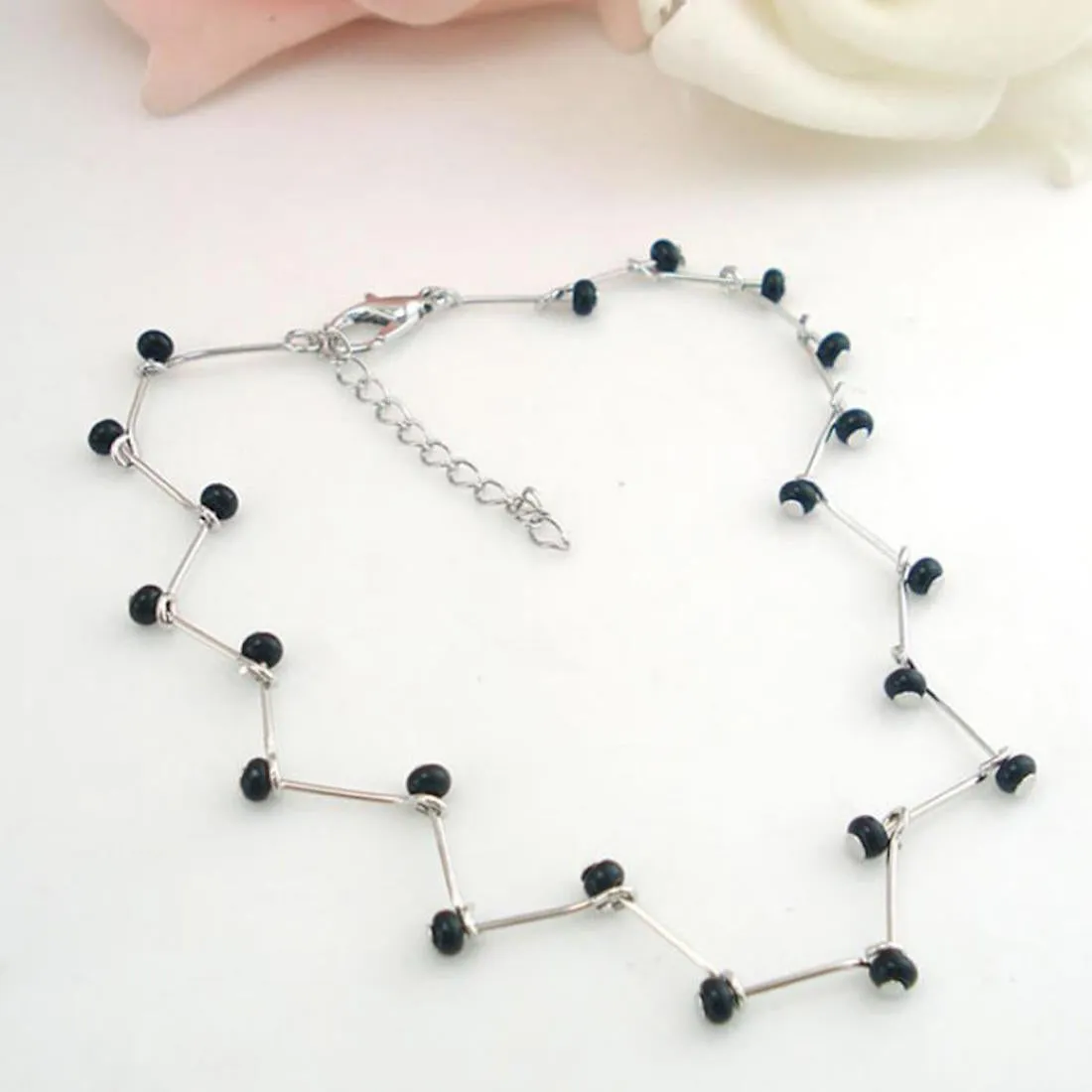 Beads Silver Chain Anklet