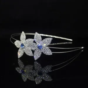 Beautiful Crystal Rhinestones Crown Tiara Flower Pattern