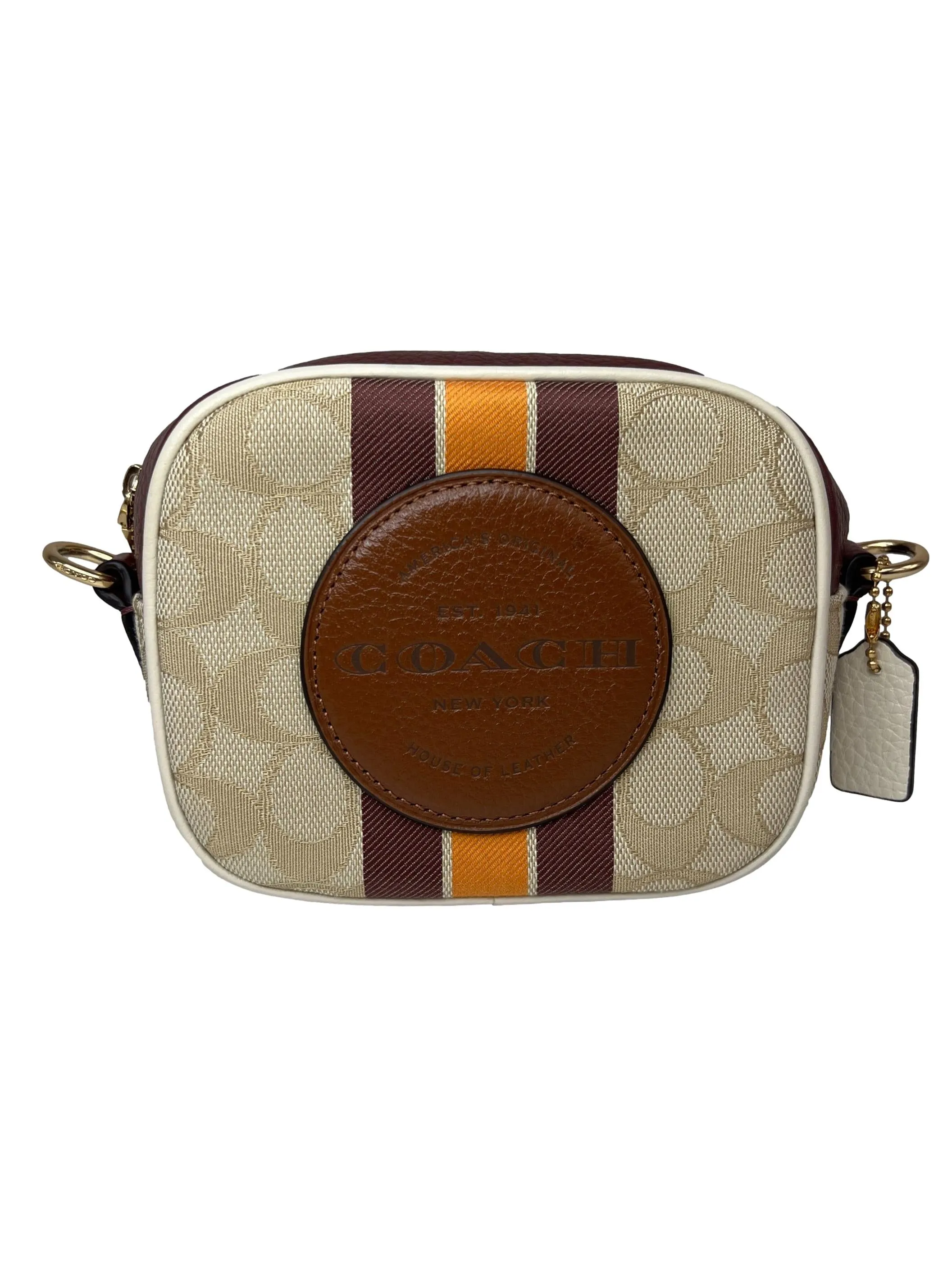 Beige Maroon Mini Dempsey Camera Bag