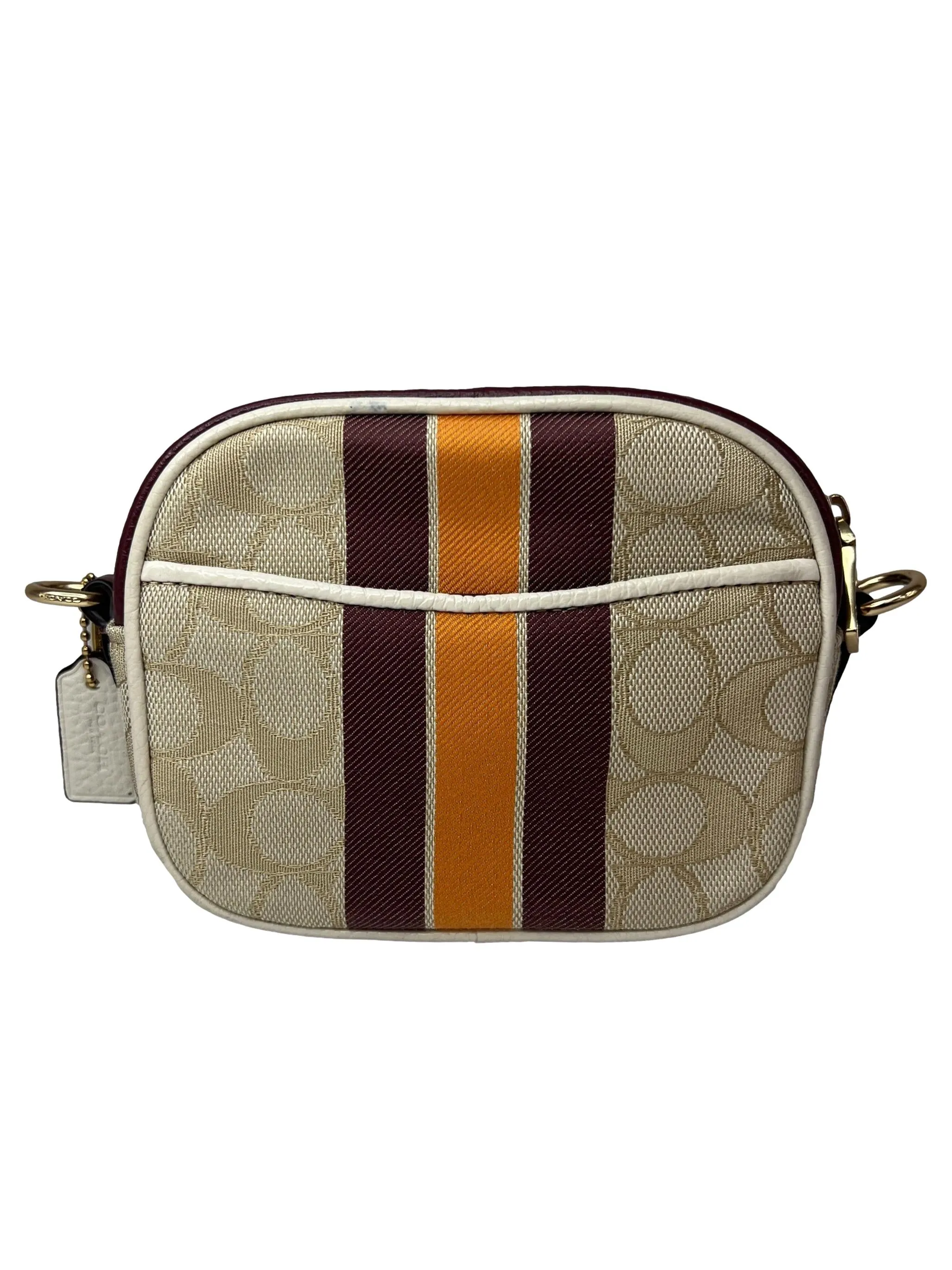 Beige Maroon Mini Dempsey Camera Bag