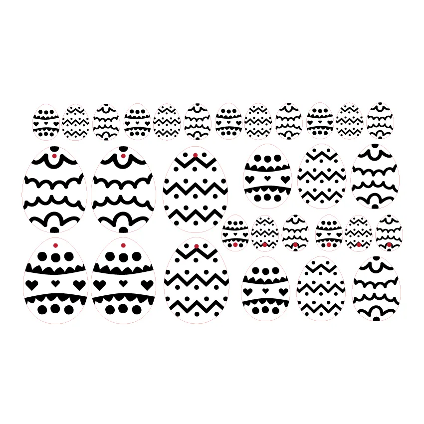 Bento Set:  © Festive Easter Egg - 15 pair mixed set - Asst Sizes