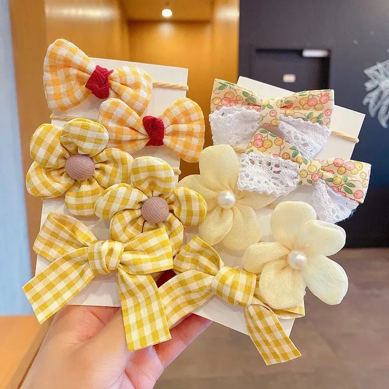 Big Bow Flower Elastic Hairbands (10pcs)