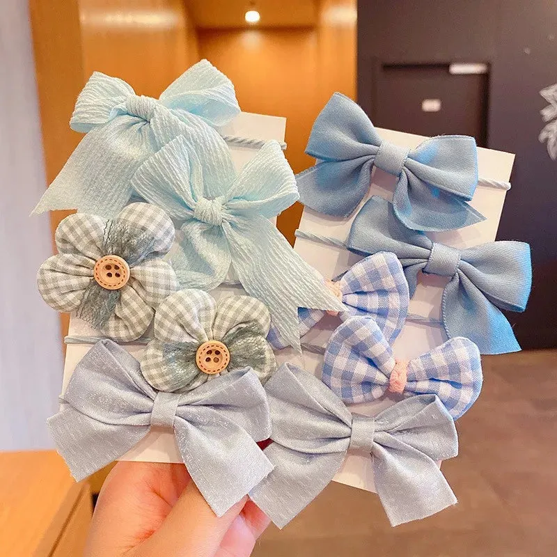 Big Bow Flower Elastic Hairbands (10pcs)