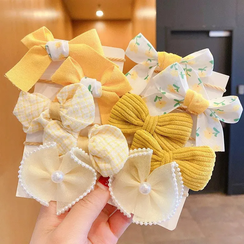 Big Bow Flower Elastic Hairbands (10pcs)