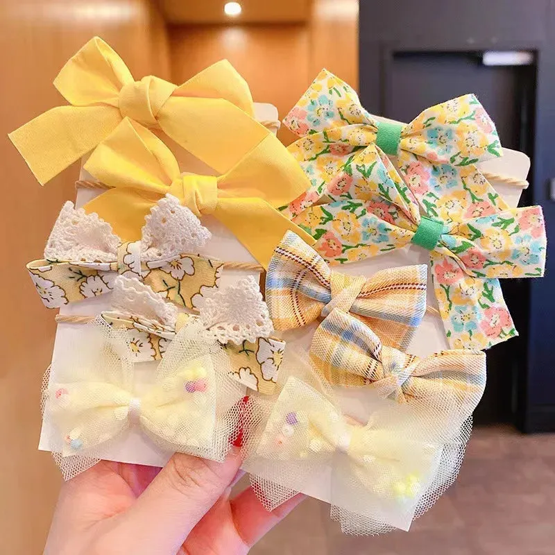Big Bow Flower Elastic Hairbands (10pcs)