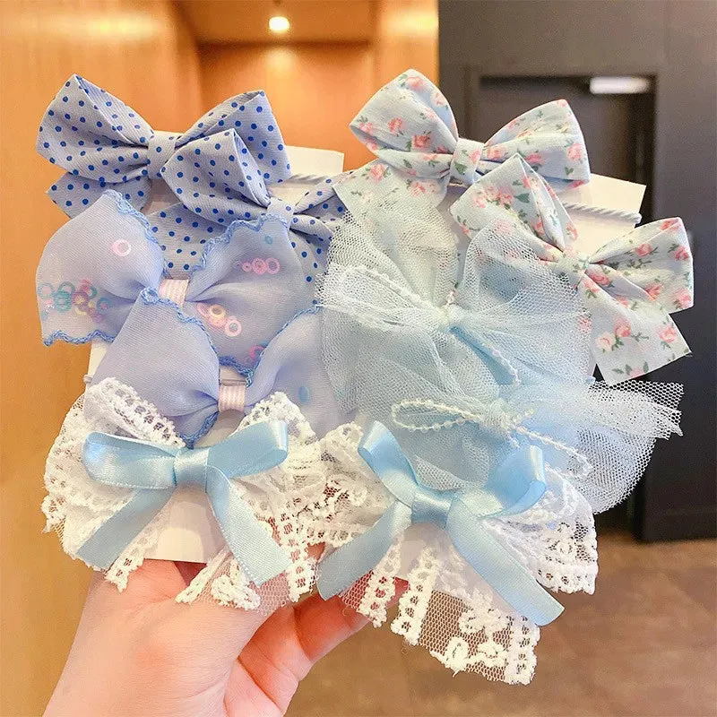 Big Bow Flower Elastic Hairbands (10pcs)