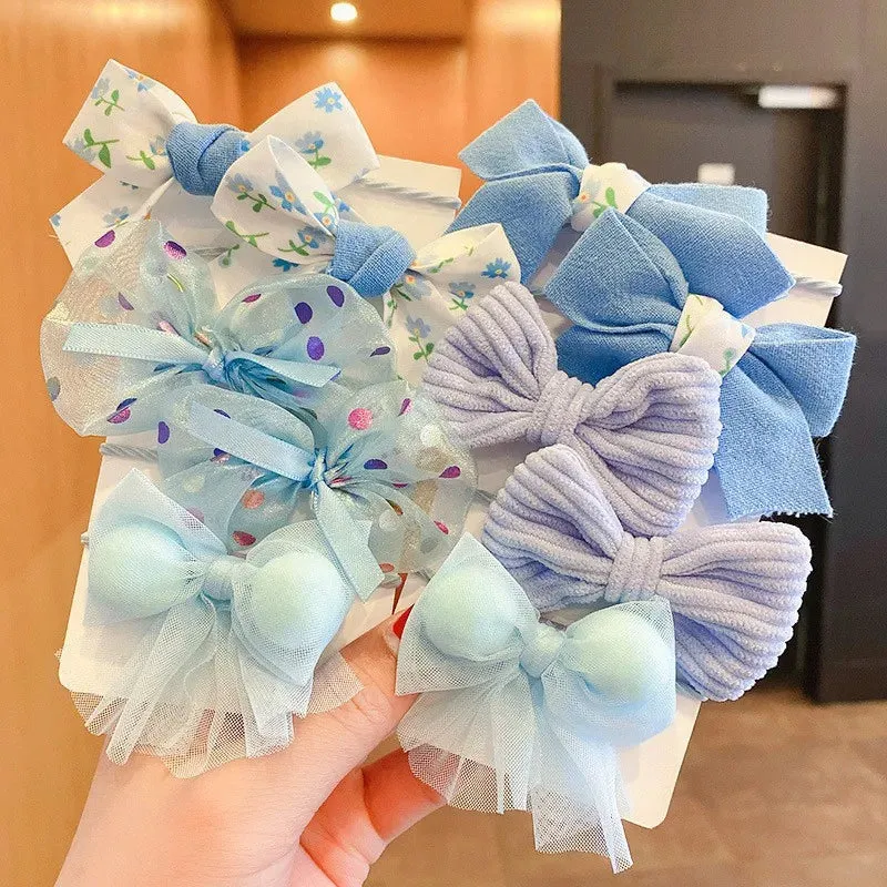 Big Bow Flower Elastic Hairbands (10pcs)
