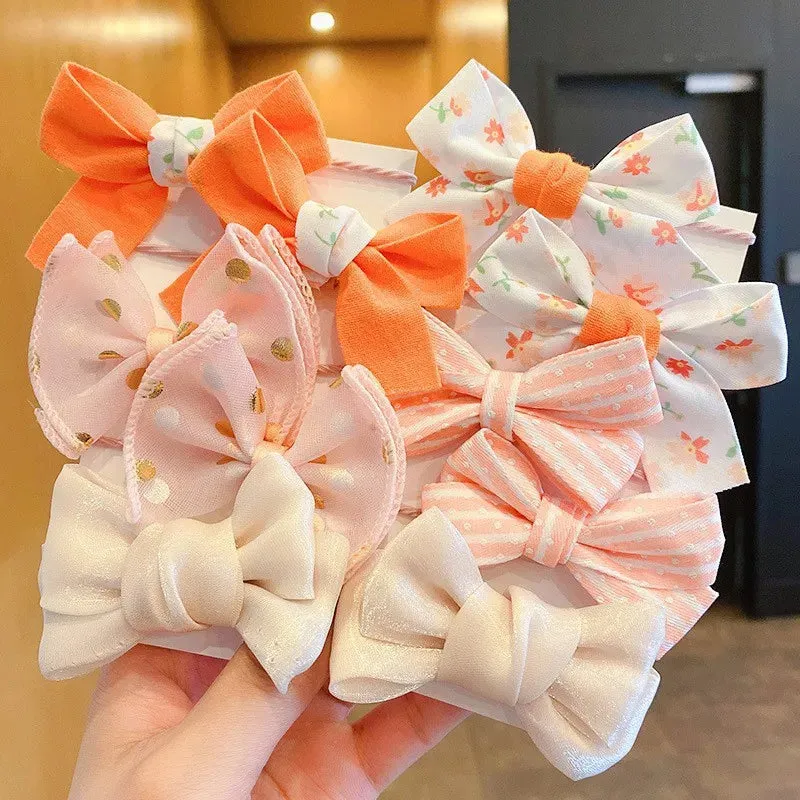 Big Bow Flower Elastic Hairbands (10pcs)