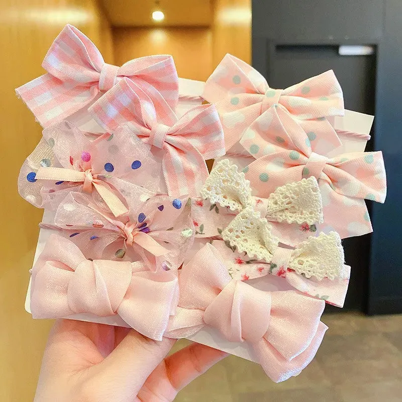 Big Bow Flower Elastic Hairbands (10pcs)