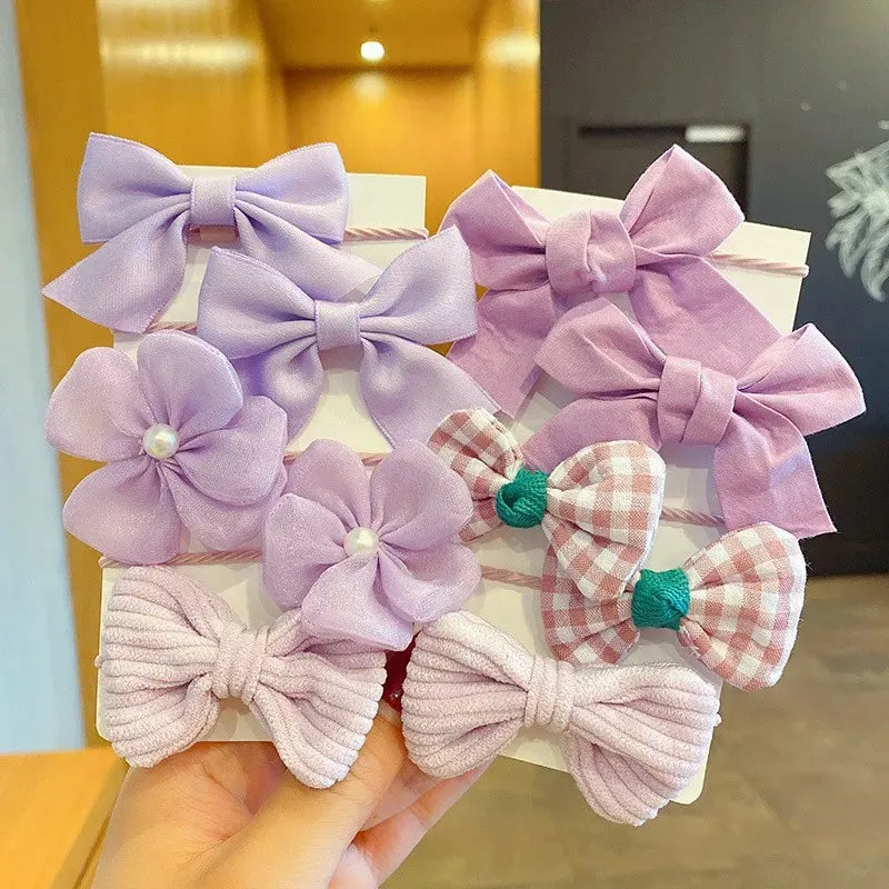 Big Bow Flower Elastic Hairbands (10pcs)