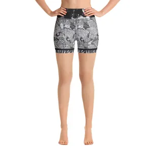 Black and White - Yoga Shorts