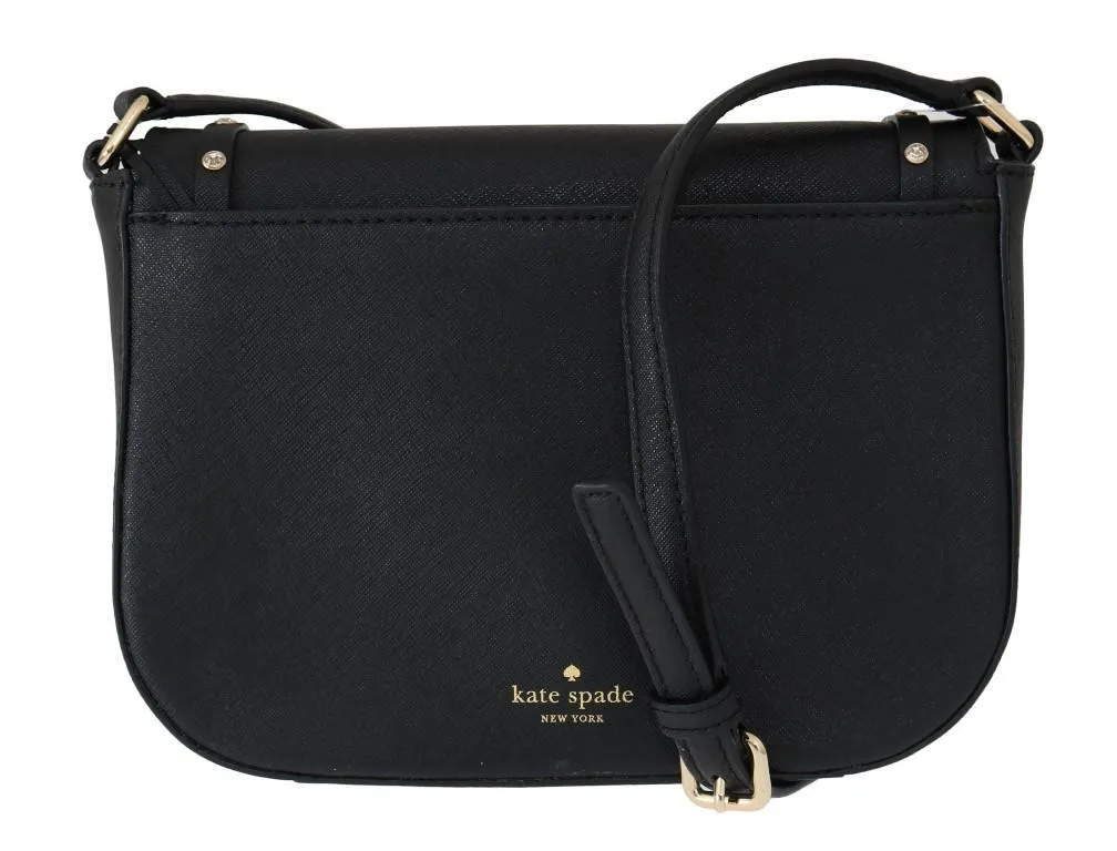 Black LARGE CARSEN Leather Crossbody Bag