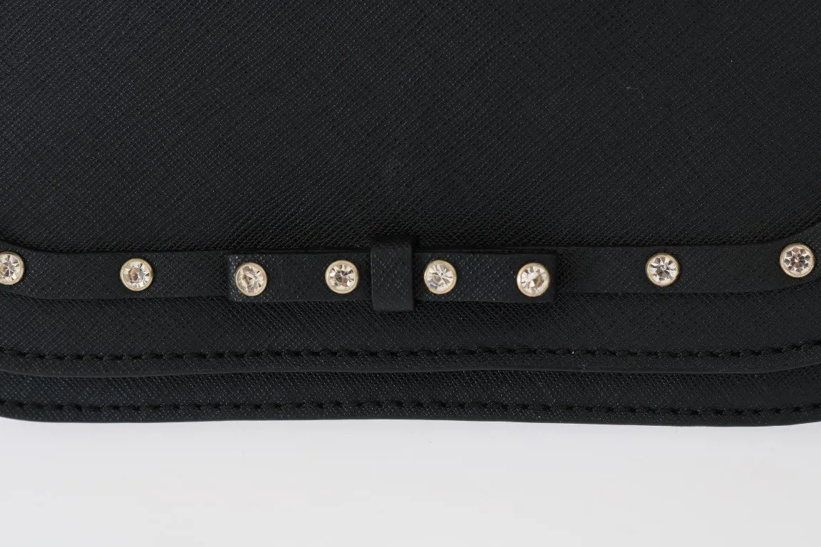Black LARGE CARSEN Leather Crossbody Bag