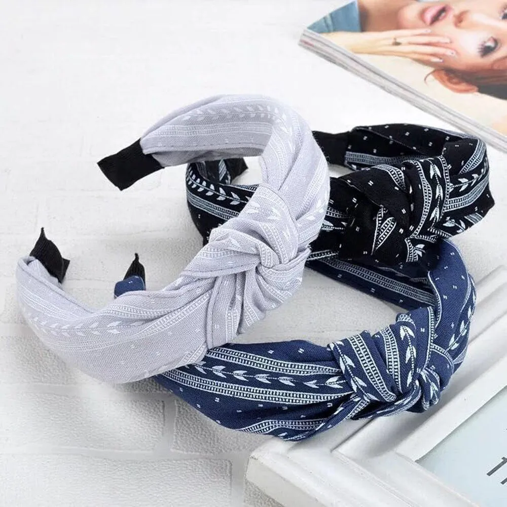 Bohemia Style Hairband Top Knot Turban Vintage Elastic Hair Head Hoop Bands Accessories Headband for Women Girls Print Headdress