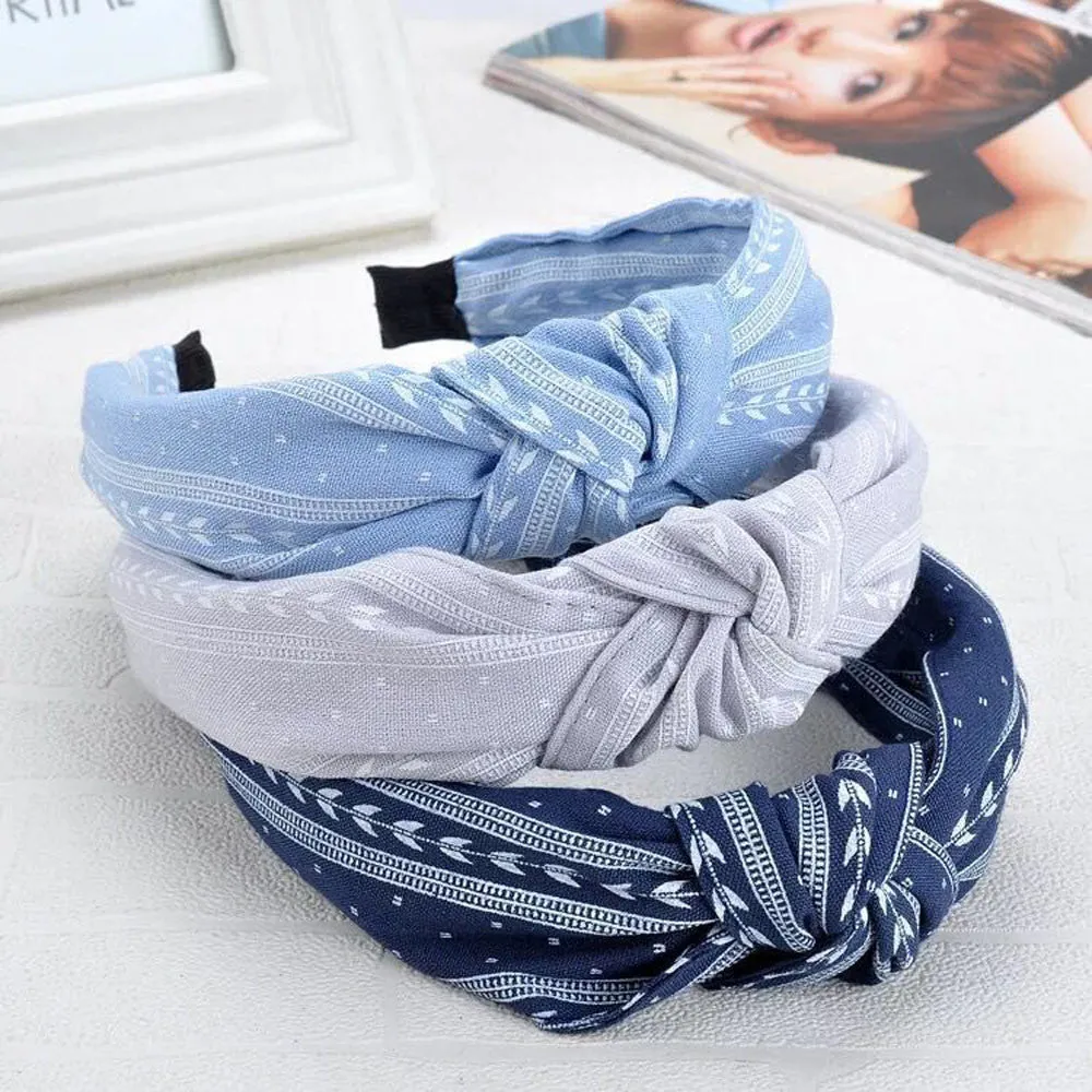 Bohemia Style Hairband Top Knot Turban Vintage Elastic Hair Head Hoop Bands Accessories Headband for Women Girls Print Headdress