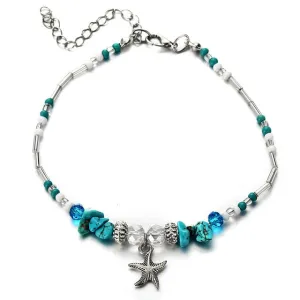 Bohemian Starfish Beads Stone Anklet
