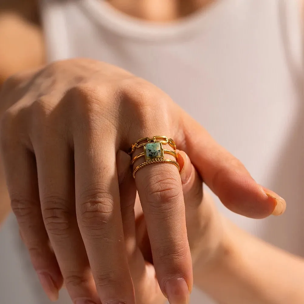 Boho & Mala 18k Gold Ring (adjustable)