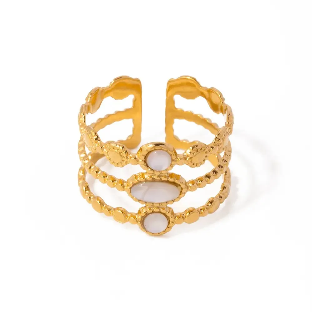 Boho & Mala 18k Gold Ring Stainless Steel (adjustable)