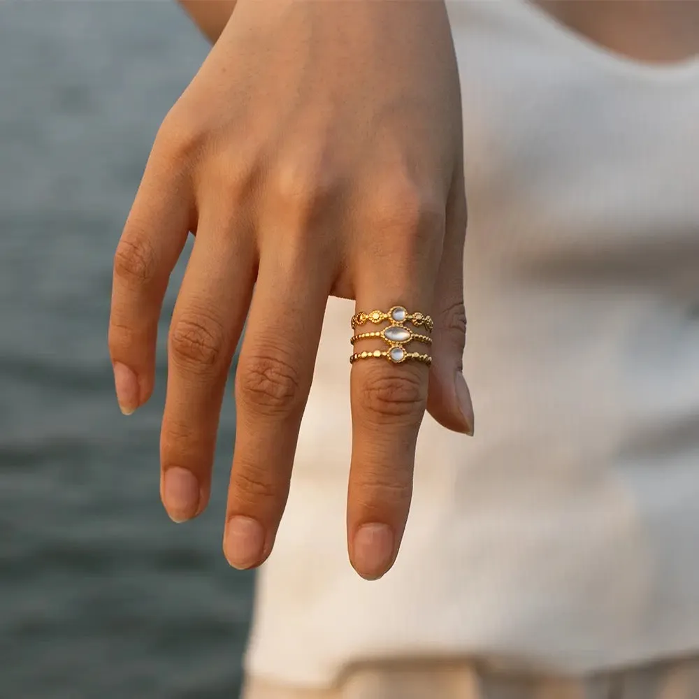 Boho & Mala 18k Gold Ring Stainless Steel (adjustable)