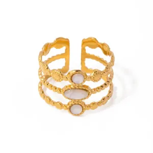 Boho & Mala 18k Gold Ring Stainless Steel (adjustable)