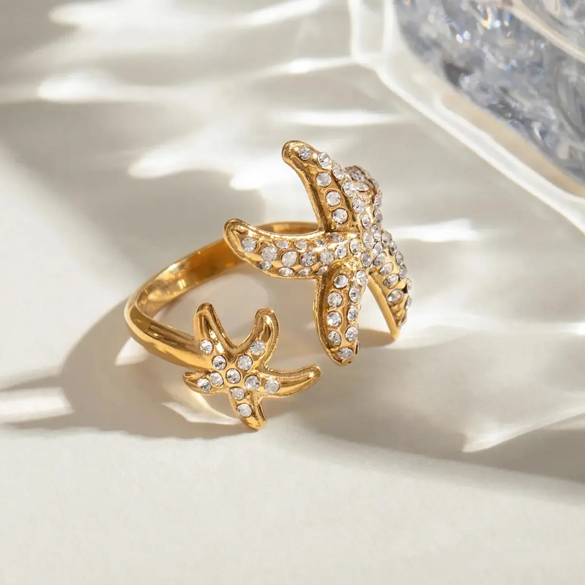 Boho & Mala 18k Gold Ring Stainless Steel (adjustable)