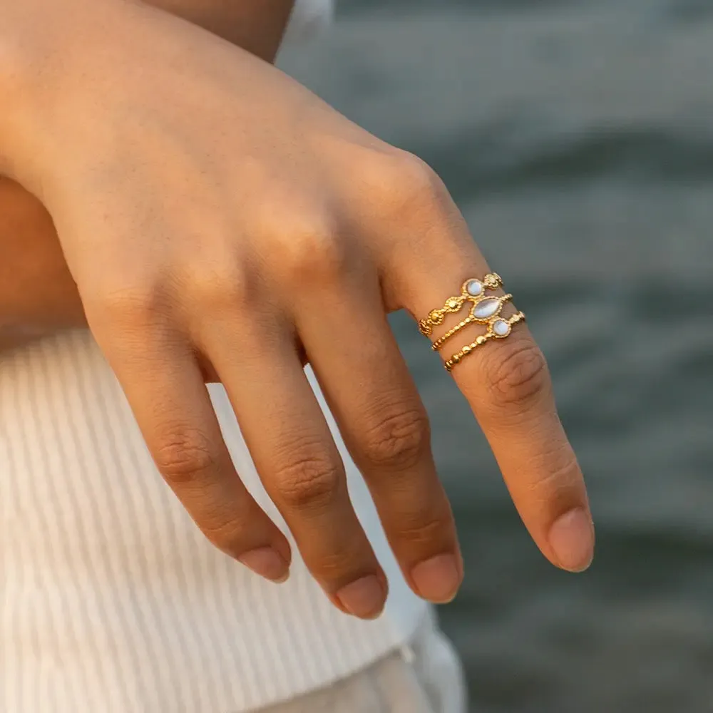 Boho & Mala 18k Gold Ring Stainless Steel (adjustable)