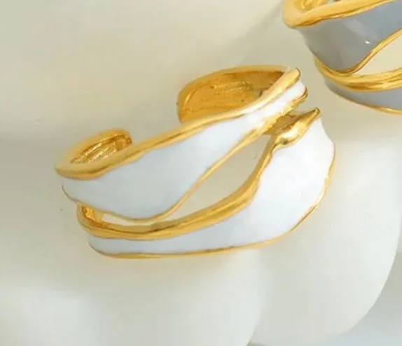 Boho & Mala Enamel Gold Plated Stainless Steel Ring (adjustable)