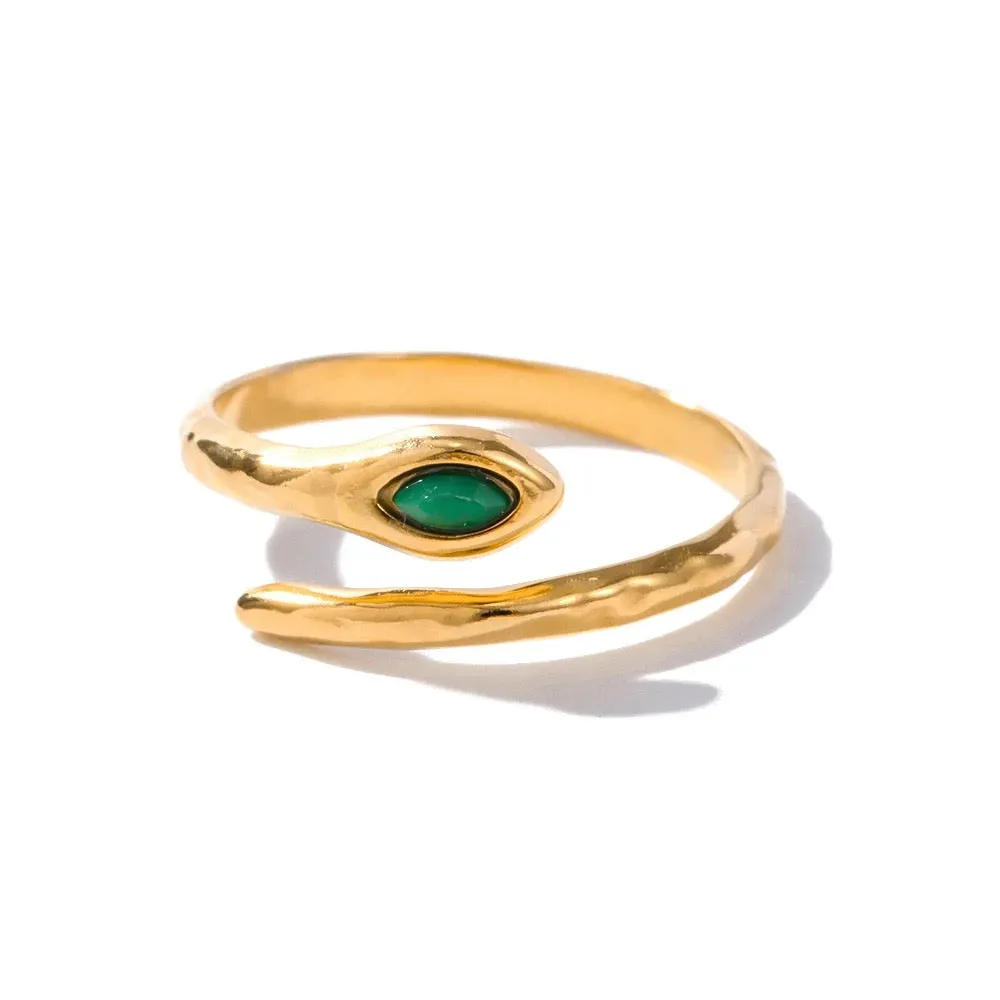 Boho & Mala Gold Plated Stainless Steel Ring (adjustable)