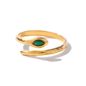 Boho & Mala Gold Plated Stainless Steel Ring (adjustable)