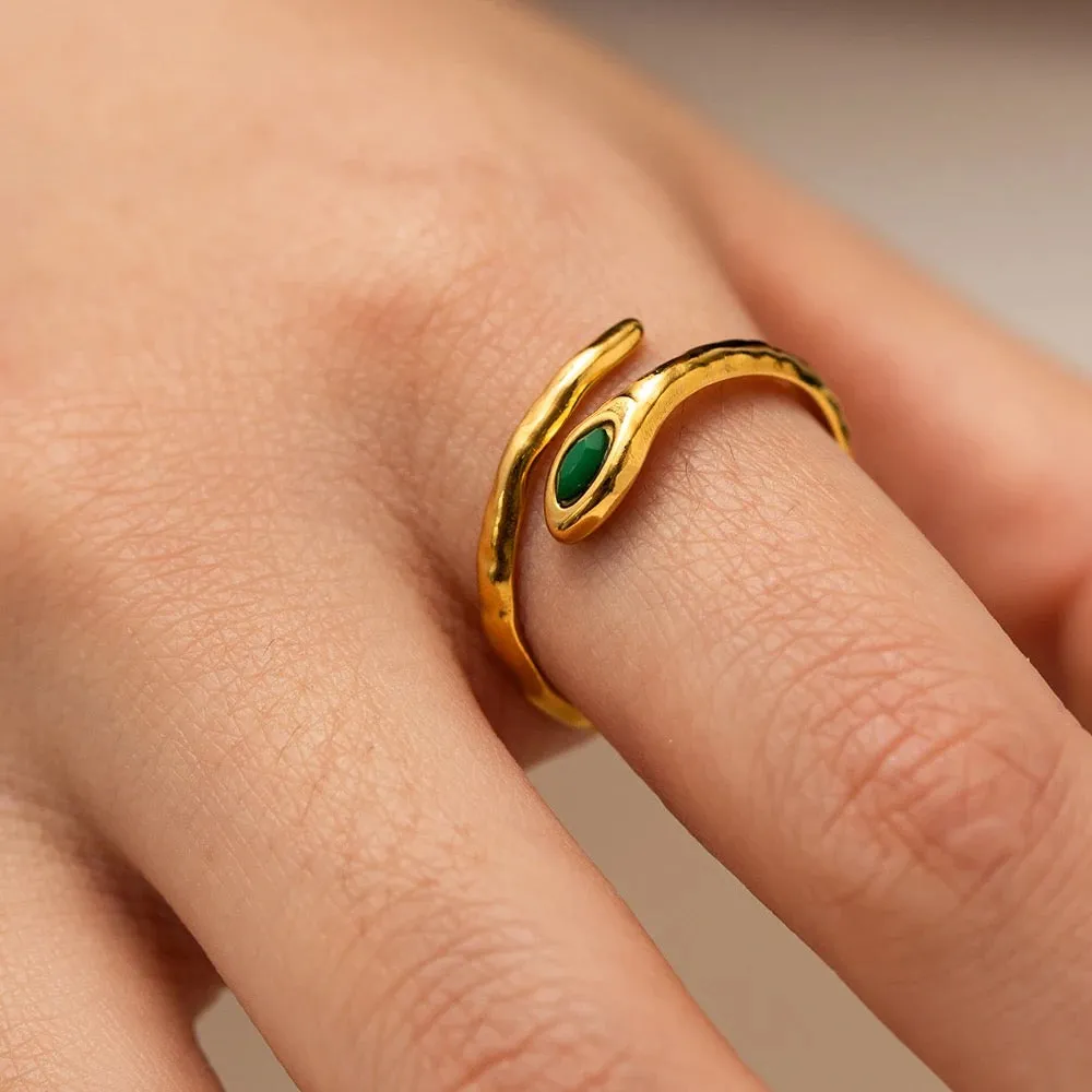 Boho & Mala Gold Plated Stainless Steel Ring (adjustable)