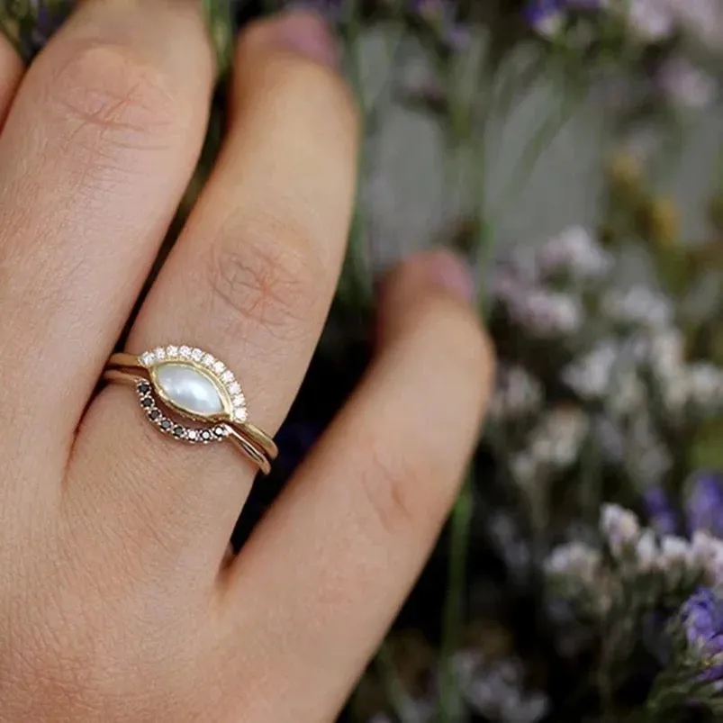 Boho & Mala Opal Open Gold Ring (8) R1011