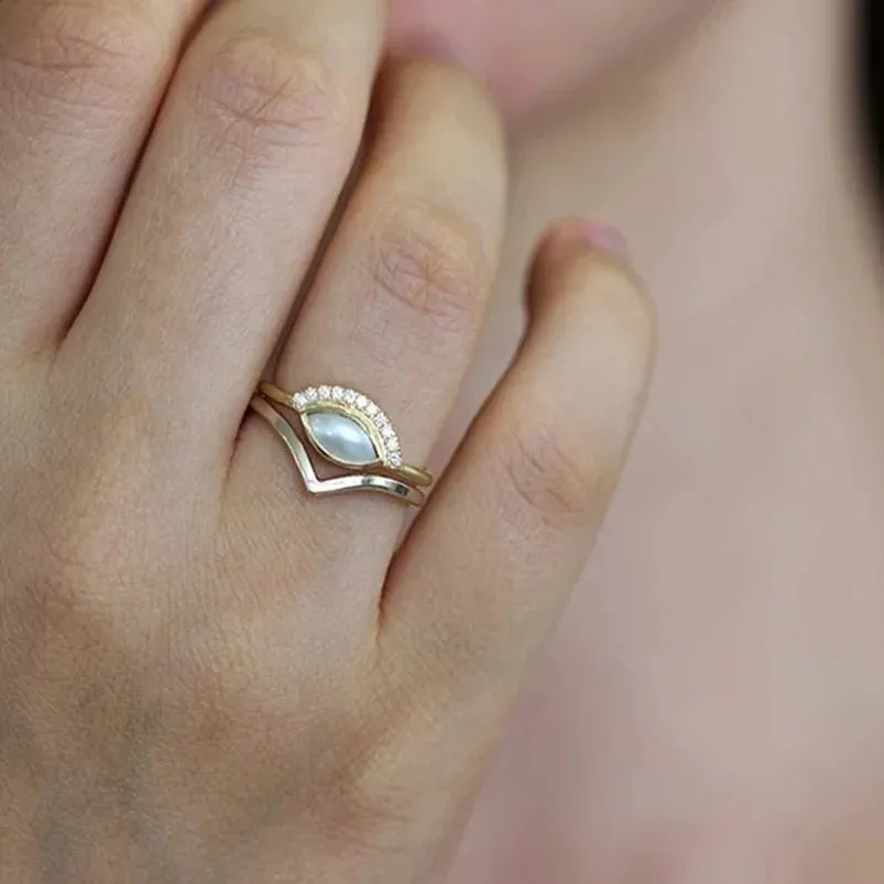 Boho & Mala Opal Open Gold Ring (8) R1011