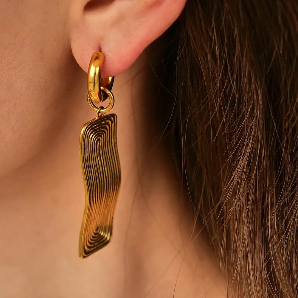 Boho & Mala Pearl Stainless Steel Gold Plated Stud Earrings