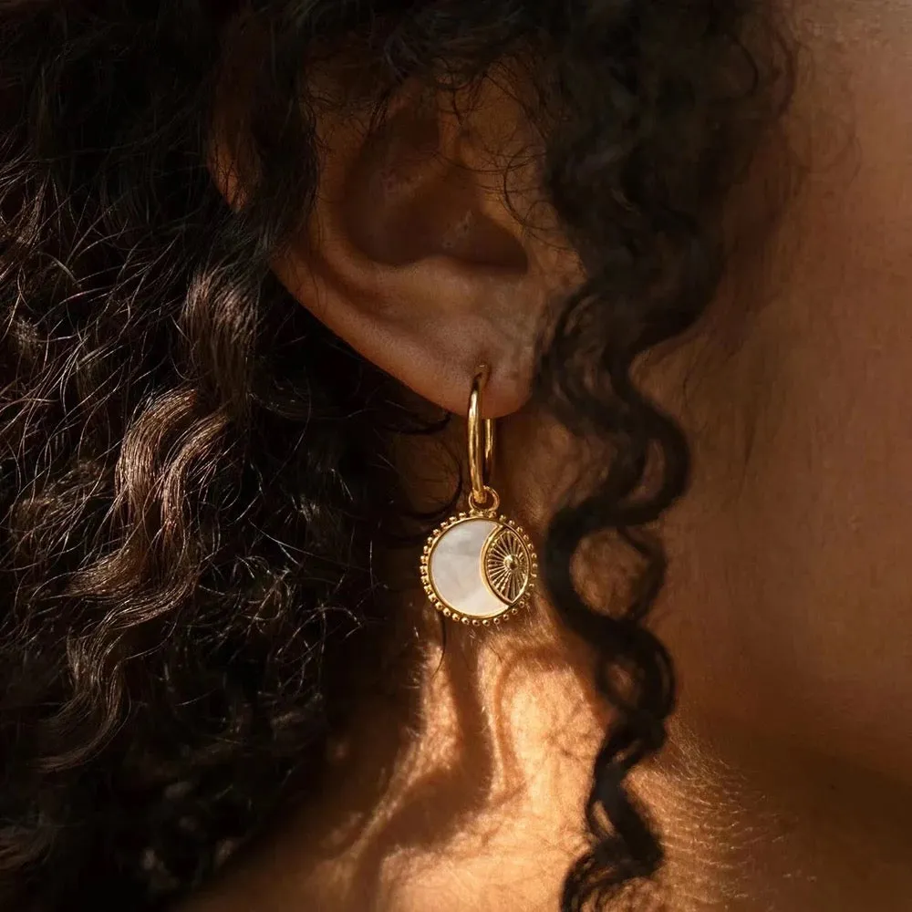 Boho & Mala Stainless Steel Gold Plated Hoop Earrings