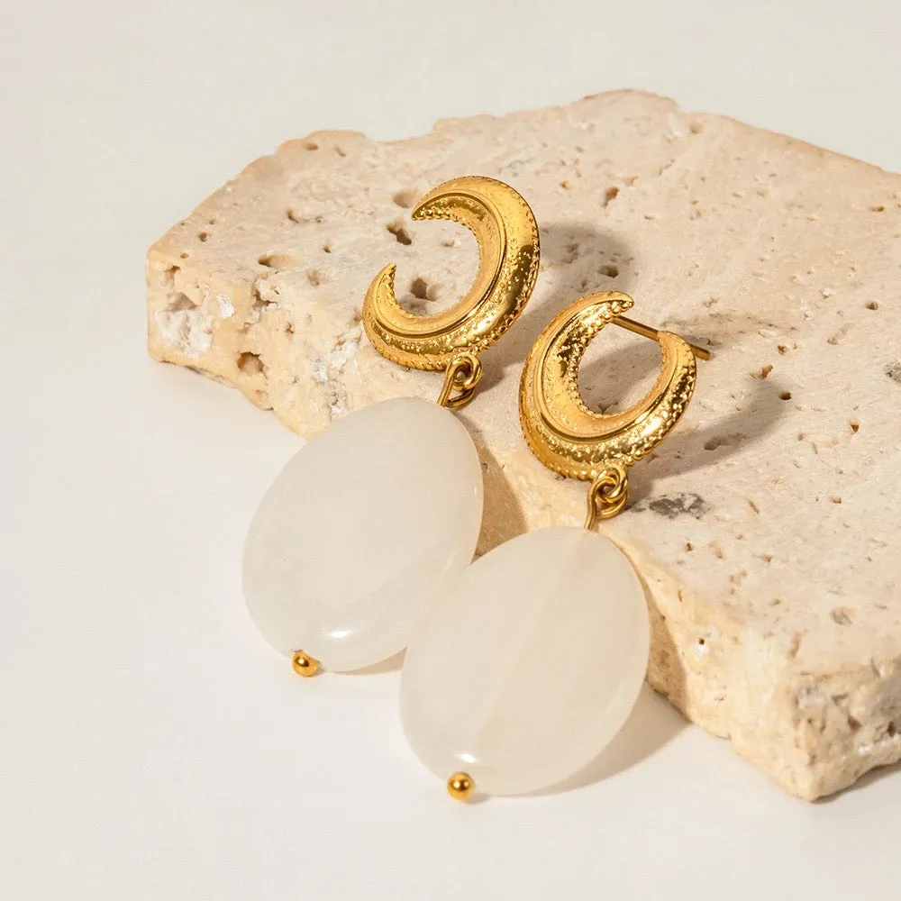Boho & Mala Stainless Steel Gold Plated Stud Earrings