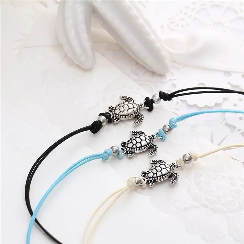 Boho Turtle Anklets (Set of 3)