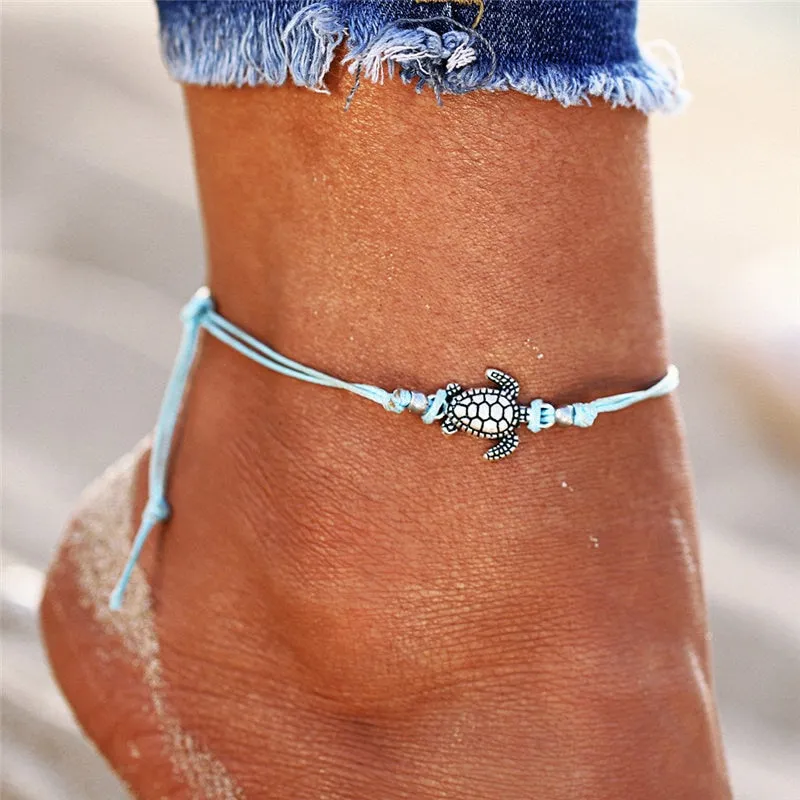 Boho Turtle Anklets (Set of 3)
