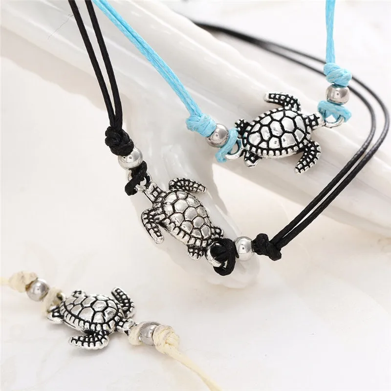 Boho Turtle Anklets (Set of 3)