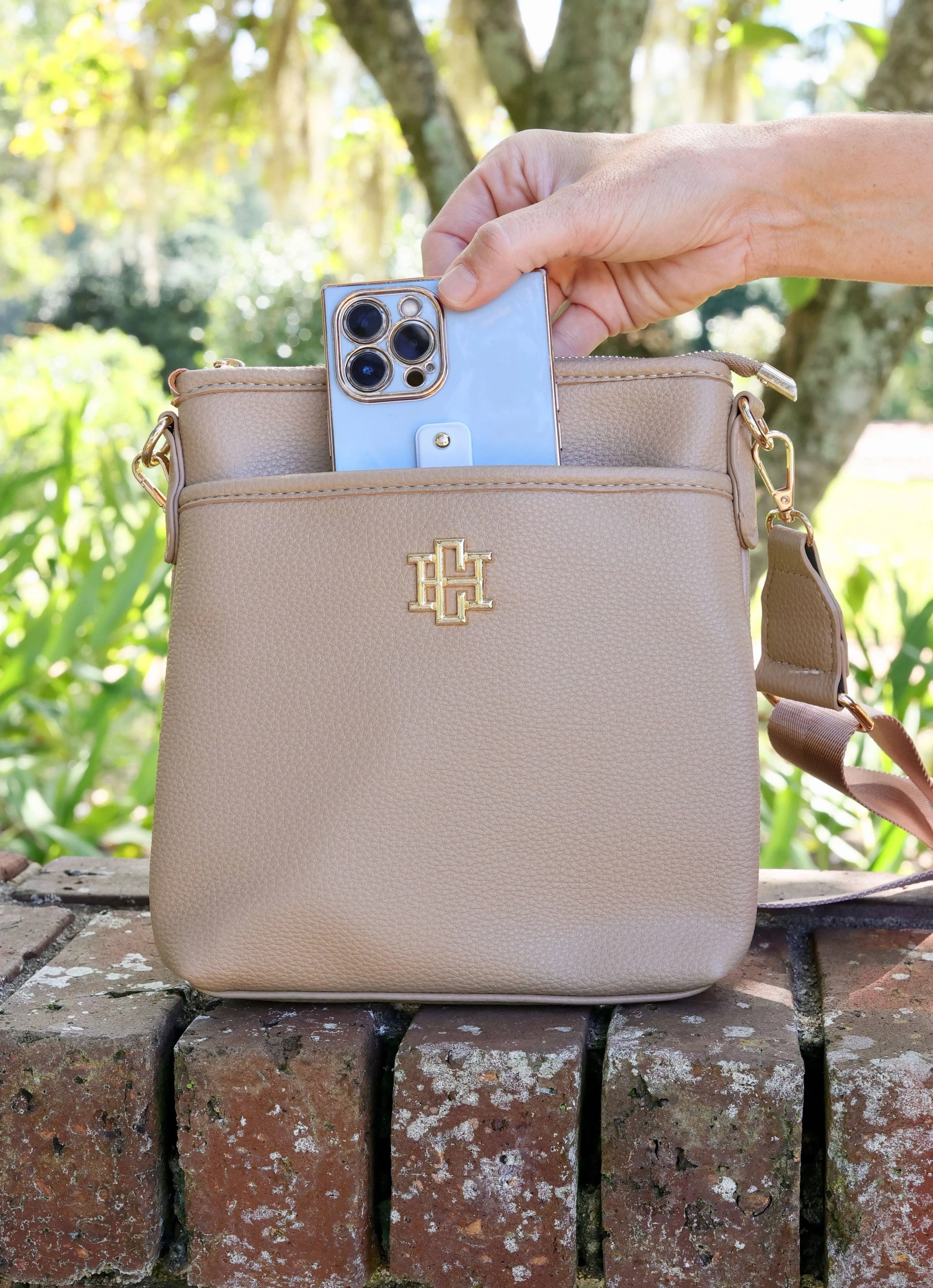 Briggs Crossbody Taupe by Caroline Hill