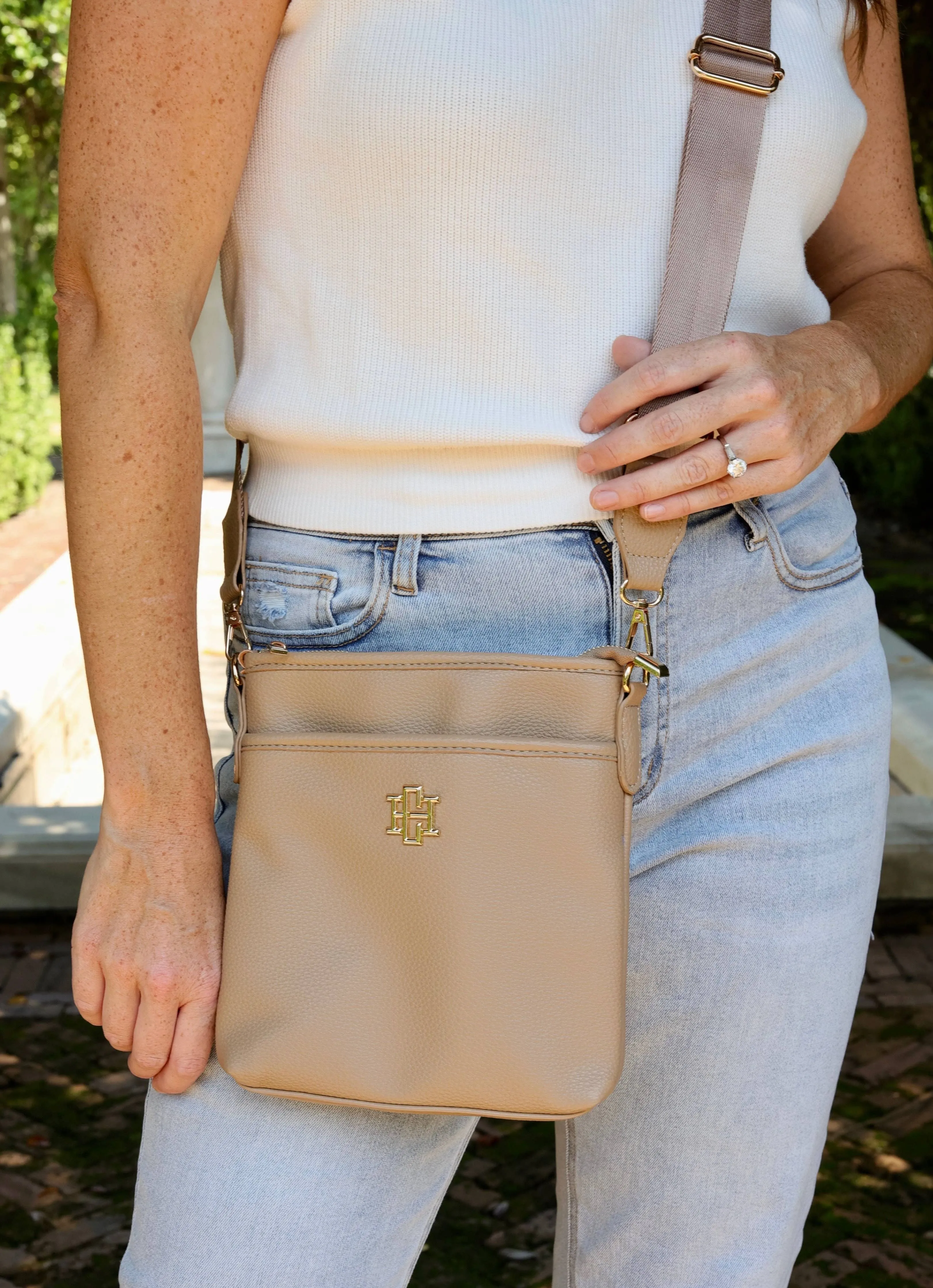 Briggs Crossbody Taupe by Caroline Hill