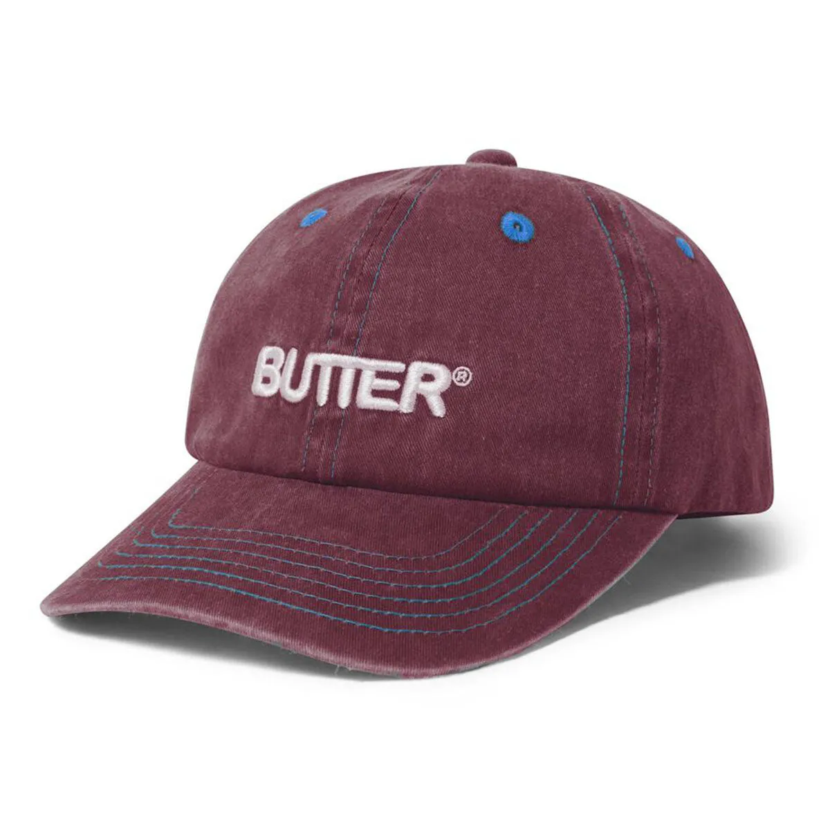 Butter Goods - Rounded Logo 6 Panel Cap Sangria