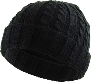 Cable Knit Stretch Beanie by Funky Junque