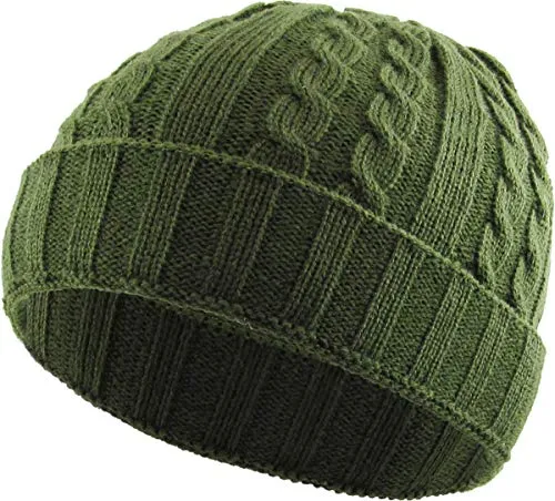 Cable Knit Stretch Beanie by Funky Junque
