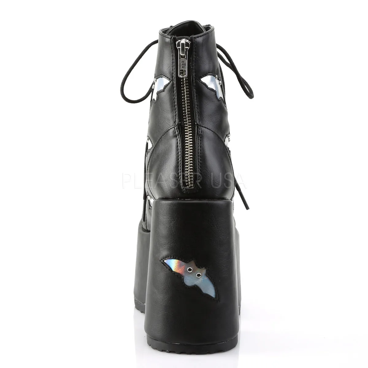 CAMEL-201  Black-Silver Hologram Vegan Leather